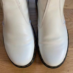 Dr. Martens white chelsea boots, US 10/UK 8